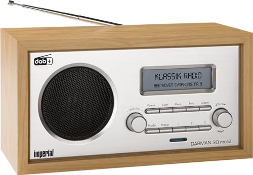 IMPERIAL DABMAN 30 mobil – Tragbares DAB+ Digitalradio & UKW-Radio (Akku, Powerbank, Bluetooth 5.1, USB-C, USB, Retro) – Buche von Imperial