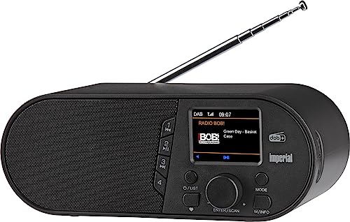 Imperial DABMAN d105 – DAB+ Radio mit Bluetooth (Farbdisplay, Bluetooth 5.1, USB, Netzbetrieb, Betrieb mit Powerbank möglich) – Schwarz von Imperial