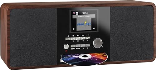 Imperial 22-235-00 Dabman i200 Internet-/DAB+ Radio mit CD-Player (Stereo Sound, UKW, WLAN, Aux In, Line-Out, Kopfhörer Ausgang, Inklusiv Netzteil) braun von Imperial