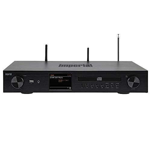 Imperial DABMAN i550 CD HiFi-Verstärker Internetradio (DAB+/DAB/UKW/WLAN, Bluetooth, Streaming Dienste, CD-Player, Stereo Endstufe, AV Receiver), schwarz, hifi breite, 22-252-00 von Imperial