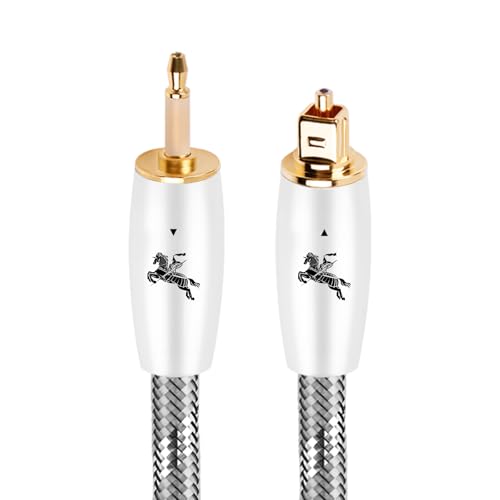 Impeto Mini Toslink Optisches Audiokabel mit 24K vergoldeter Stecker (Mini-Toslink auf Toslink, digitales S/PDIF-Kabel/Glasfaserkabel für Soundbar, Stereoanlage/Verstärker, HiFi-Geräte) 2m von Impeto