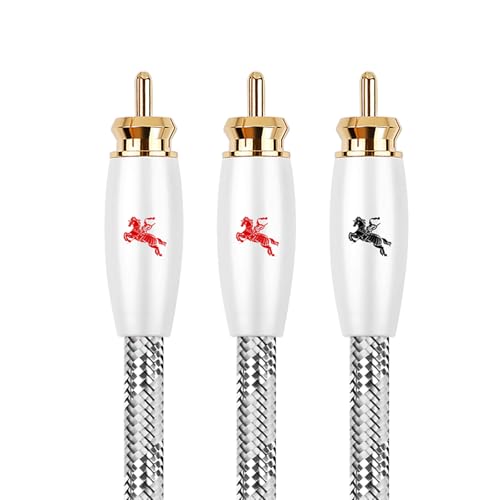Impeto Subwoofer Kabel 1 RCA auf 2 RCA Y Kabel Audio Cinch Kabel [1.5m] mit 1 Cinch zu 2 Cinch-Stecker,3 RCA Audiokabel, Y-Stecker vergoldet 3-fach geschirmt - 1.5 Meter von Impeto