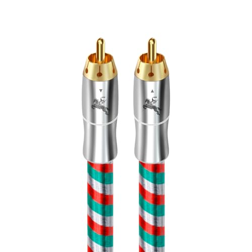Impeto Subwoofer Kabel [1m] OCC RCA auf RCA Kabel Audio Cinch Kabel mit 1 Cinch zu Cinch-Stecker, Audiokabel,75-Ohm-Koaxialkabel 1 Meter von Impeto