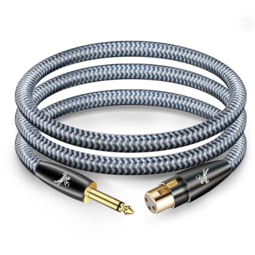 Impeto XLR Buchse auf klinke 6,3mm（6.35mm） Mikrofonkabel ts Mono Klinke Kabel XLR 3 Polig auf 6.3 TS Klinkenstecker Adapter - 2 Meter von Impeto