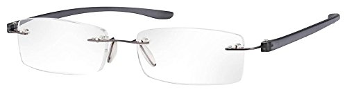 Randlose Lesebrille [Eschenbach 2913225] für Herren, Anthrazit, Dioptrie: 2,5 von Import