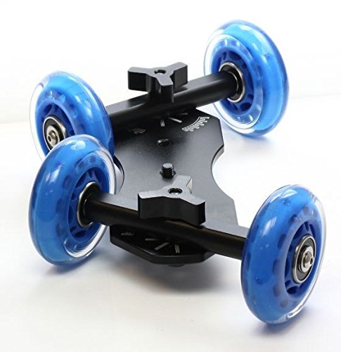 Impulsfoto Table Dolly Mini Skaterdolly Kamerawagen Fuer Kamera- und Kurvenfahrt mit DSLR Systemkamera oder Camcorder von Impulsfoto