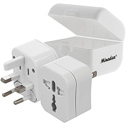 Reiseadapter Travel Adapter universal 3-teilig, 150 Laender EU, USA, AUS, UK Stecker, kompakt 64 x 62 x 47mm von Impulsfoto