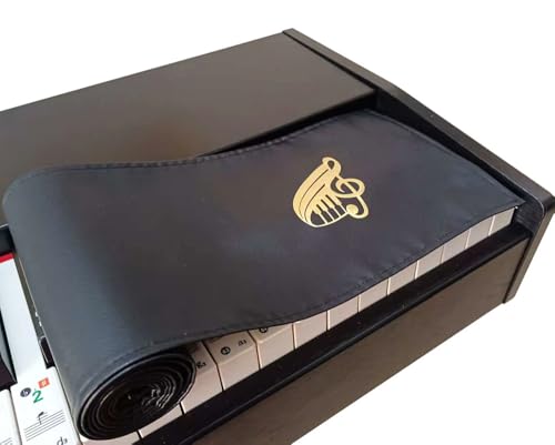 Staubschutz für Klaviertastatur mit 88 Tasten, Klavierzubehör, staubdichtes High-Tech-Stofftuch für aufrechtes Klavier, E-Piano, Flügel – Länge 128 cm, Breite 16 cm (schwarz) von ImyHok