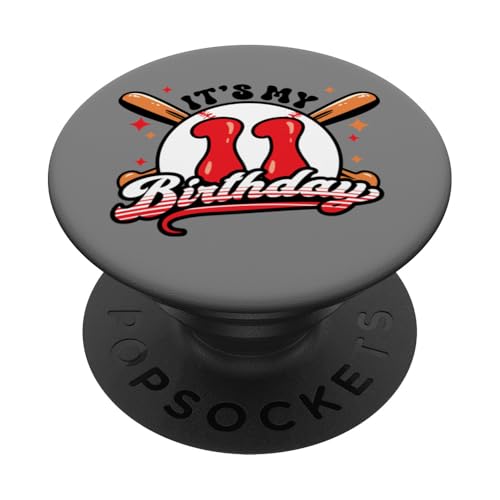 Baseball 11. Geburtstag Junge 11 Jahre alt Awesome Funny PopSockets Klebender PopGrip von InGENIUS Baseball Geburtstagsshirts & Geschenke