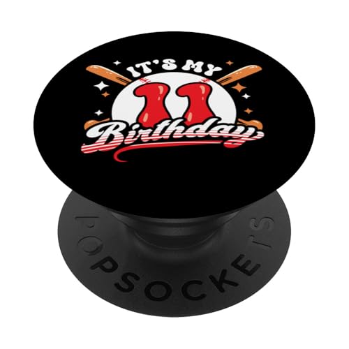 Baseball 11. Geburtstag Junge 11 Jahre alt Awesome Funny PopSockets Klebender PopGrip von InGENIUS Baseball Geburtstagsshirts & Geschenke