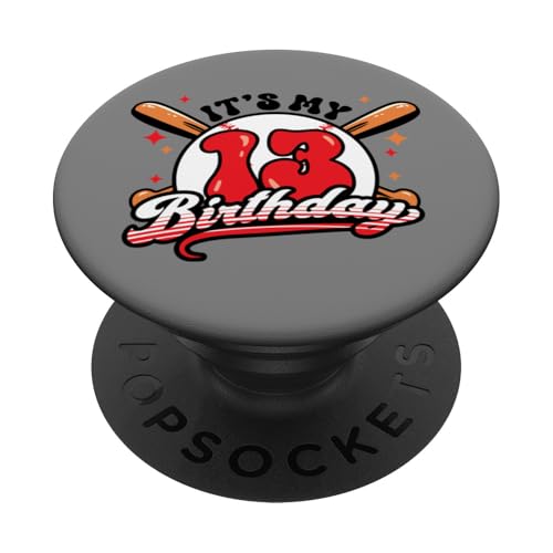 Baseball 13. Geburtstag Junge 13 Jahre alt Awesome Funny PopSockets Klebender PopGrip Baseball 13. Geburtstag Junge 13 Jahre alt Awesome Funny PopSockets Klebender PopGrip von InGENIUS Baseball Geburtstagsshirts & Geschenke