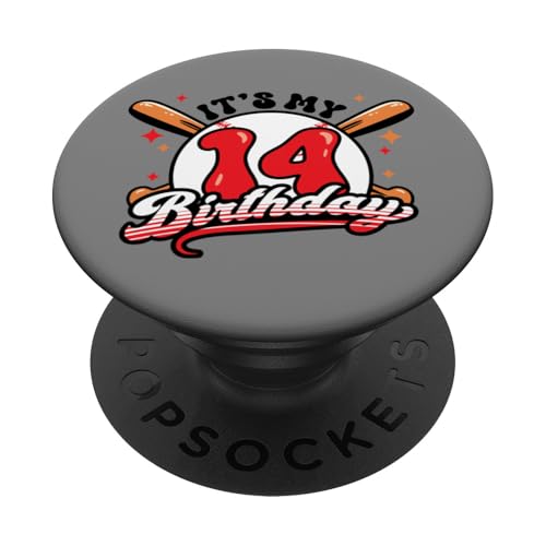 Baseball 14. Geburtstag Junge 14 Jahre alt Awesome Funny PopSockets Klebender PopGrip von InGENIUS Baseball Geburtstagsshirts & Geschenke