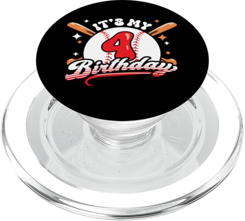 Baseball 4. Geburtstag Junge 4 Jahre alt Awesome Funny PopSockets PopGrip für MagSafe Baseball 4. Geburtstag Junge 4 Jahre alt Awesome Funny PopSockets PopGrip für MagSafe von InGENIUS Baseball Geburtstagsshirts & Geschenke