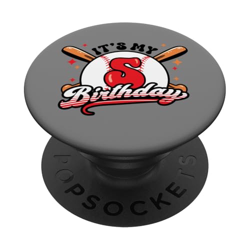 Baseball 5. Geburtstag Junge 5 Jahre alt Awesome Funny PopSockets Klebender PopGrip von InGENIUS Baseball Geburtstagsshirts & Geschenke