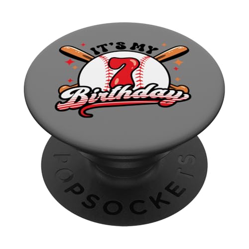 Baseball 7. Geburtstag Junge 7 Jahre alt Awesome Funny PopSockets Klebender PopGrip von InGENIUS Baseball Geburtstagsshirts & Geschenke