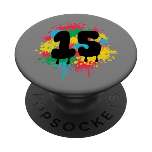 15. Geburtstag Bunte Farbspritzer 15 Fünfzehn Jahre alt PopSockets Klebender PopGrip 15. Geburtstag Bunte Farbspritzer 15 Fünfzehn Jahre alt PopSockets Klebender PopGrip von InGENIUS Bunte Geburtstagsshirts & Geschenke