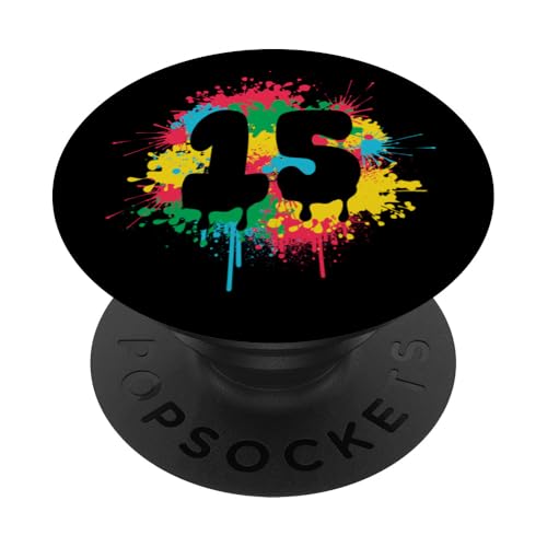 15. Geburtstag Bunte Farbspritzer 15 Fünfzehn Jahre alt PopSockets Klebender PopGrip 15. Geburtstag Bunte Farbspritzer 15 Fünfzehn Jahre alt PopSockets Klebender PopGrip von InGENIUS Bunte Geburtstagsshirts & Geschenke
