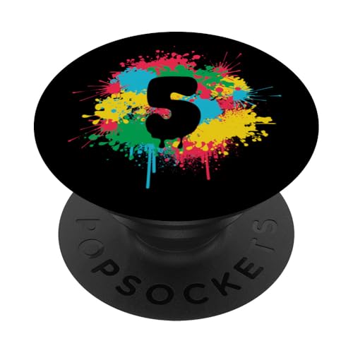 5. Geburtstag bunte Farbe spritzt 5 fünf Jahre alt Geschenk PopSockets Klebender PopGrip von InGENIUS Bunte Geburtstagsshirts & Geschenke