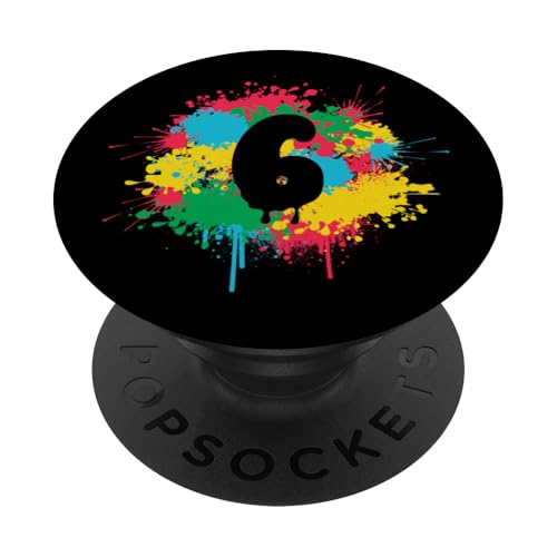 6. Geburtstag bunte Farbe spritzt 6 Sechs Jahre alt Geschenk PopSockets Klebender PopGrip 6. Geburtstag bunte Farbe spritzt 6 Sechs Jahre alt Geschenk PopSockets Klebender PopGrip von InGENIUS Bunte Geburtstagsshirts & Geschenke