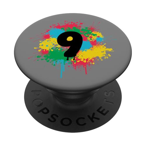 9. Geburtstag Bunte Farbspritzer 9 Neun Jahre alt Geschenk PopSockets Klebender PopGrip 9. Geburtstag Bunte Farbspritzer 9 Neun Jahre alt Geschenk PopSockets Klebender PopGrip von InGENIUS Bunte Geburtstagsshirts & Geschenke