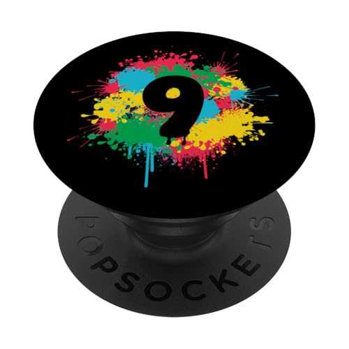 9. Geburtstag Bunte Farbspritzer 9 Neun Jahre alt Geschenk PopSockets Klebender PopGrip 9. Geburtstag Bunte Farbspritzer 9 Neun Jahre alt Geschenk PopSockets Klebender PopGrip von InGENIUS Bunte Geburtstagsshirts & Geschenke