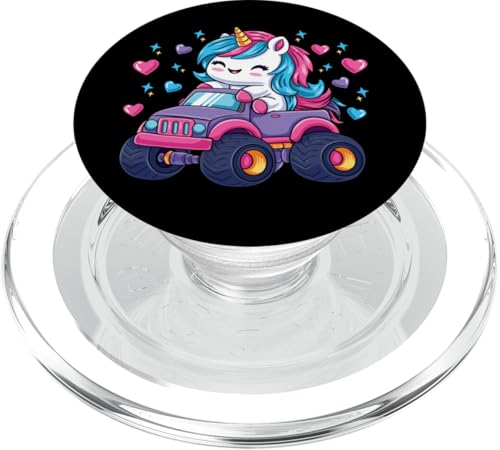 Süßes Einhorn Reiten Monster Truck Mädchen Geburtstag Party PopSockets PopGrip für MagSafe von InGENIUS Einhorn Geburtstag Shirts & Geschenke
