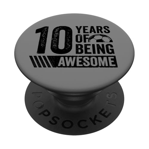 Fußball 10. Geburtstag Junge 10 Jahre alt Awesome Funny Kids PopSockets Klebender PopGrip Fußball 10. Geburtstag Junge 10 Jahre alt Awesome Funny Kids PopSockets Klebender PopGrip von InGENIUS Fußball Geburtstagsshirts & Geschenke