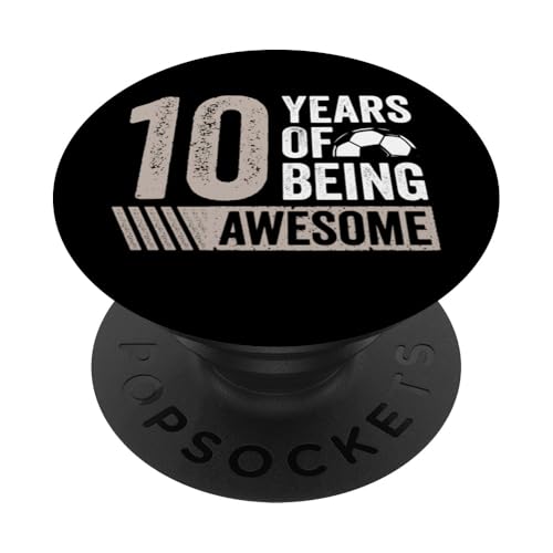 Fußball 10. Geburtstag Junge 10 Jahre alt Awesome Funny Kids PopSockets Klebender PopGrip Fußball 10. Geburtstag Junge 10 Jahre alt Awesome Funny Kids PopSockets Klebender PopGrip von InGENIUS Fußball Geburtstagsshirts & Geschenke