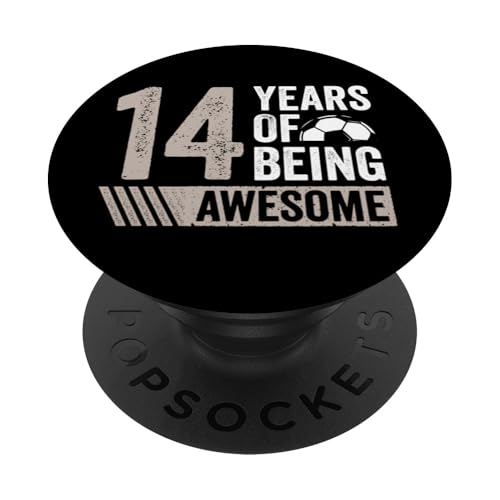 Fußball 14. Geburtstag Junge 14 Jahre alt Awesome Funny Kids PopSockets Klebender PopGrip Fußball 14. Geburtstag Junge 14 Jahre alt Awesome Funny Kids PopSockets Klebender PopGrip von InGENIUS Fußball Geburtstagsshirts & Geschenke