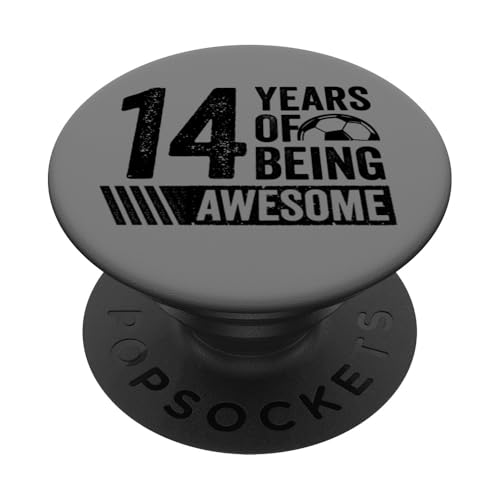 Fußball 14. Geburtstag Junge 14 Jahre alt Awesome Funny Kids PopSockets Klebender PopGrip Fußball 14. Geburtstag Junge 14 Jahre alt Awesome Funny Kids PopSockets Klebender PopGrip von InGENIUS Fußball Geburtstagsshirts & Geschenke