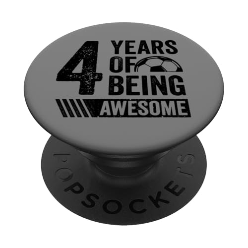 Fußball 4. Geburtstag Junge 4 Jahre alt Geschenk Awesome PopSockets Klebender PopGrip Fußball 4. Geburtstag Junge 4 Jahre alt Geschenk Awesome PopSockets Klebender PopGrip von InGENIUS Fußball Geburtstagsshirts & Geschenke