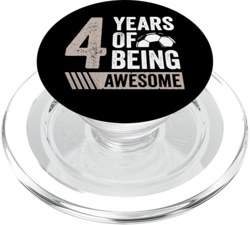 Fußball 4. Geburtstag Junge 4 Jahre alt Geschenk Awesome PopSockets PopGrip für MagSafe Fußball 4. Geburtstag Junge 4 Jahre alt Geschenk Awesome PopSockets PopGrip für MagSafe von InGENIUS Fußball Geburtstagsshirts & Geschenke
