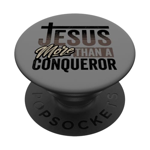 Christlicher Glaube Jesus Mehr als ein Eroberer Bibel PopSockets Klebender PopGrip von InGENIUS Religiöse Hemden & Geschenke