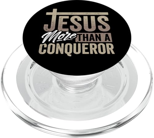 Christlicher Glaube Jesus Mehr als ein Eroberer Bibel PopSockets PopGrip für MagSafe von InGENIUS Religiöse Hemden & Geschenke