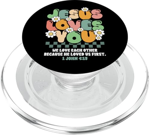 Groovy Christlicher Glaube Jesus Liebt Dich Religiöser PopSockets PopGrip für MagSafe von InGENIUS Religiöse Hemden & Geschenke