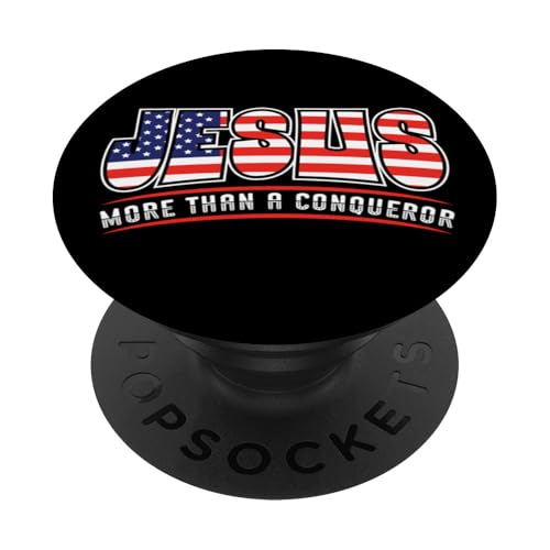 US-Flagge Jesus More Than Conqueror Christlicher Glaube 4. PopSockets Klebender PopGrip US-Flagge Jesus More Than Conqueror Christlicher Glaube 4. PopSockets Klebender PopGrip von InGENIUS Religiöse Hemden & Geschenke