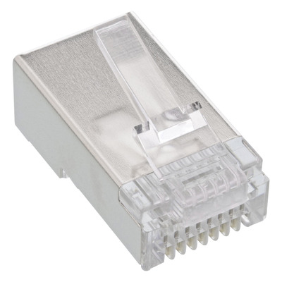 10er Pack InLine® Crimpstecker RJ45, für starre Kabel (Verlegekabel) bis AWG24 von InLine®