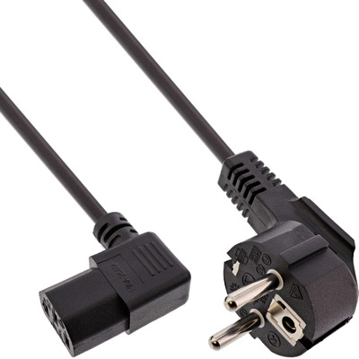 25er Bulk-Pack InLine® Netzkabel, Schutzk. gew. C13 rechts abgew. schwarz 3m von InLine®