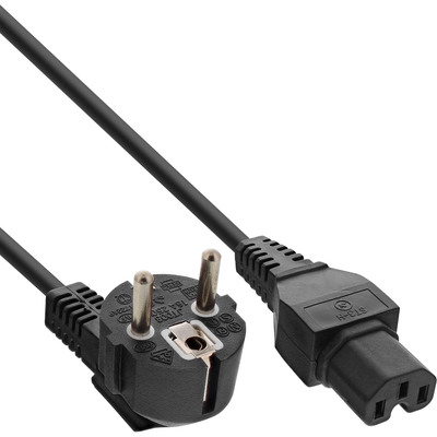 25er Bulk-Pack InLine® Netzkabelverlängerung, Warmgerätest. C15 auf BU C14 von InLine®
