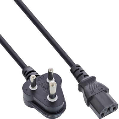 35er Bulk-Pack InLine®Netzstecker Südafrika 5A Typ D auf Kalt C13, 1,8m von InLine®