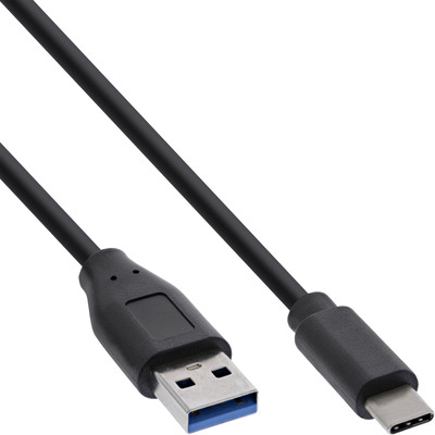 60er Bulk-Pack InLine® USB 3.2 Kabel, USB-C an A Stecker, schwarz, 2m von InLine®