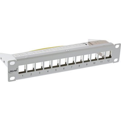 InLine® 10 Patchpanel Leerblech 12x, für Keystone Module, 1HE, RAL7035 grau von InLine®