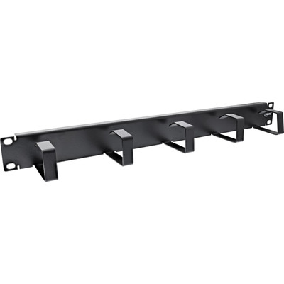 InLine® 19 Kabelführungspanel, 5 kleine Bügel, RAL9005, schwarz von InLine®