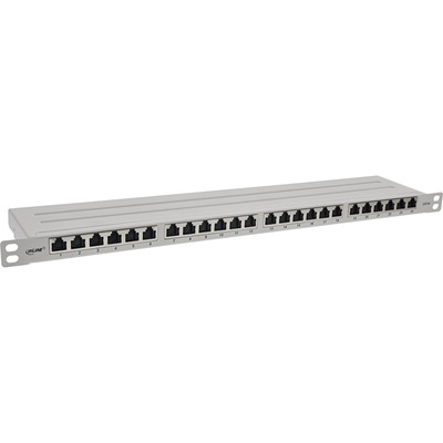 InLine® 19 Patchfeld Cat.6A 0,5 HE 24-fach, mit Staubschutz, grau von InLine®