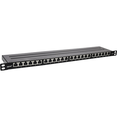 InLine® 19 Patchfeld Cat.6A 0,5 HE 24-fach, mit Staubschutz, schwarz von InLine®