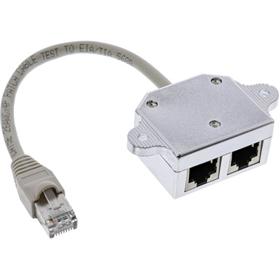 InLine® Cat.5e / ISDN  T-Adapter RJ45 Stecker an 2x RJ45 Buchse, 0,15m von InLine®