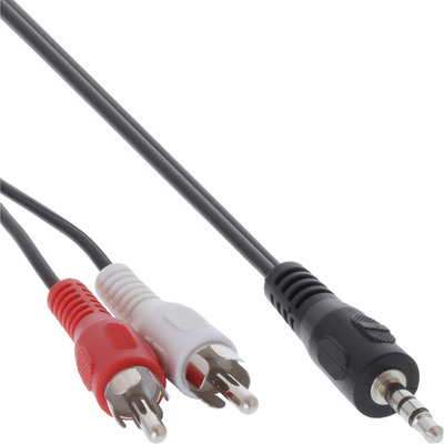 InLine® Cinch/Klinke Kabel, 2x Cinch Stecker an 3,5mm Klinke Stecker, 3m von InLine®