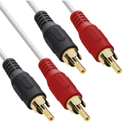InLine® Cinch Kabel, 2x Cinch, Stecker / Stecker, weiß / gold, 0,5m von InLine®