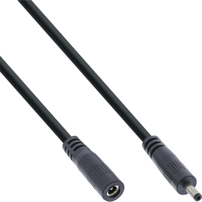 InLine® DC Verlängerungskabel, DC Stecker/Buchse 3,5x1,35mm, AWG 18, schwarz 3m von InLine®
