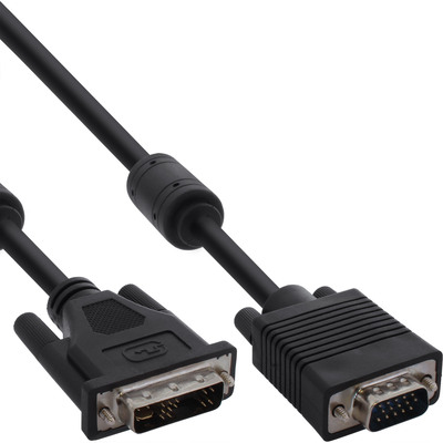 InLine® DVI-A Kabel, analog 12+5 Stecker auf 15pol HD Stecker VGA, 2m von InLine®